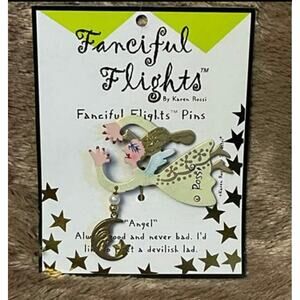 Vintage Fanciful Flights 'Angel' Stick Pin by Designer Karen Rossi (1990s)